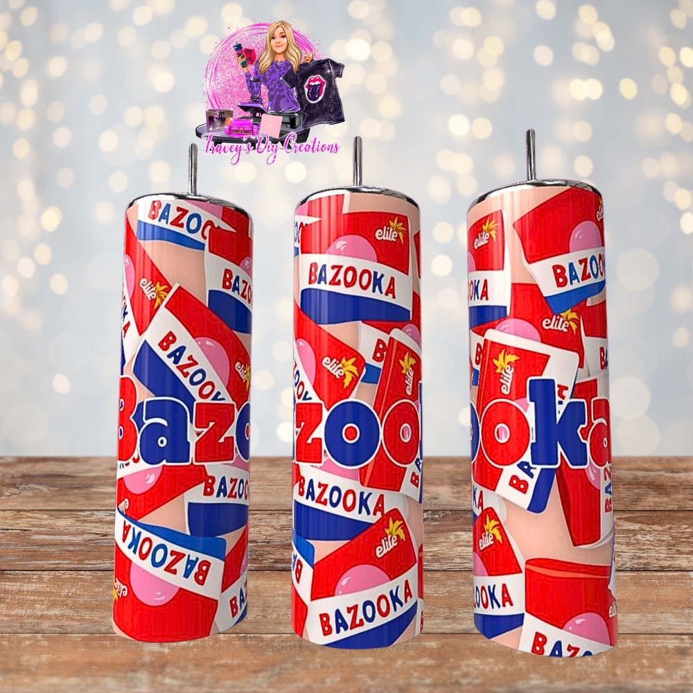 20 Oz Sublimated Bazooka Themed Tumbler